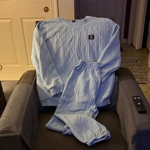 SHEIN Light Blue Cable Knit Jogger Set